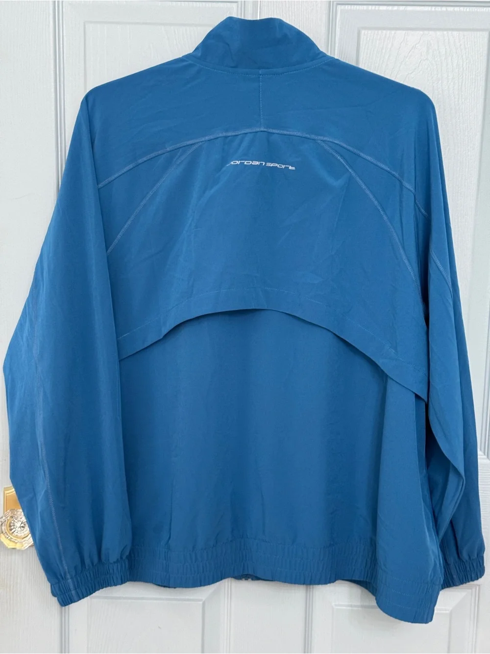 Jordan Sport Nike Dri Fit Blue Throwback Warm Up JAM Jacket Windbreaker Large